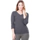 Bella + Canvas Missy 3/4 Sleeve Jersey V-neck T-Shirt (woman)