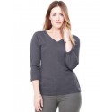 Bella + Canvas Missy 3/4 Sleeve Jersey V-neck T-Shirt (woman)